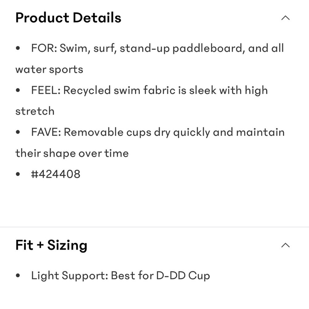 NWT Athleta Seabreeze Bikini Black Top Size XL (Best for D-DD Cups) - Picture 7 of 9